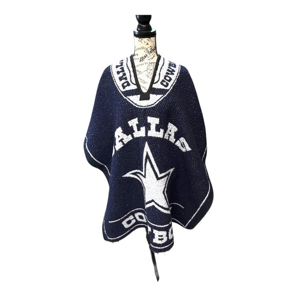 Dallas Cowboys Football NFL Team Poncho Sarape Jorongo Adult OS Cape Blanket - Picture 1 of 7